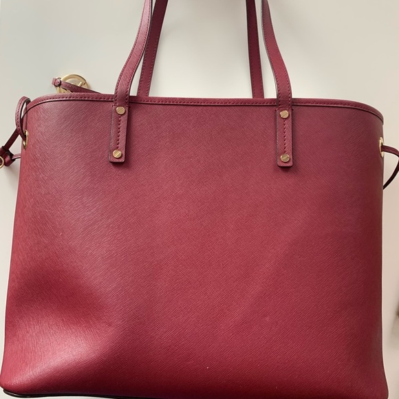 Michael Kors Burgundy Tote Bag with purse insert - Picture 2 of 9